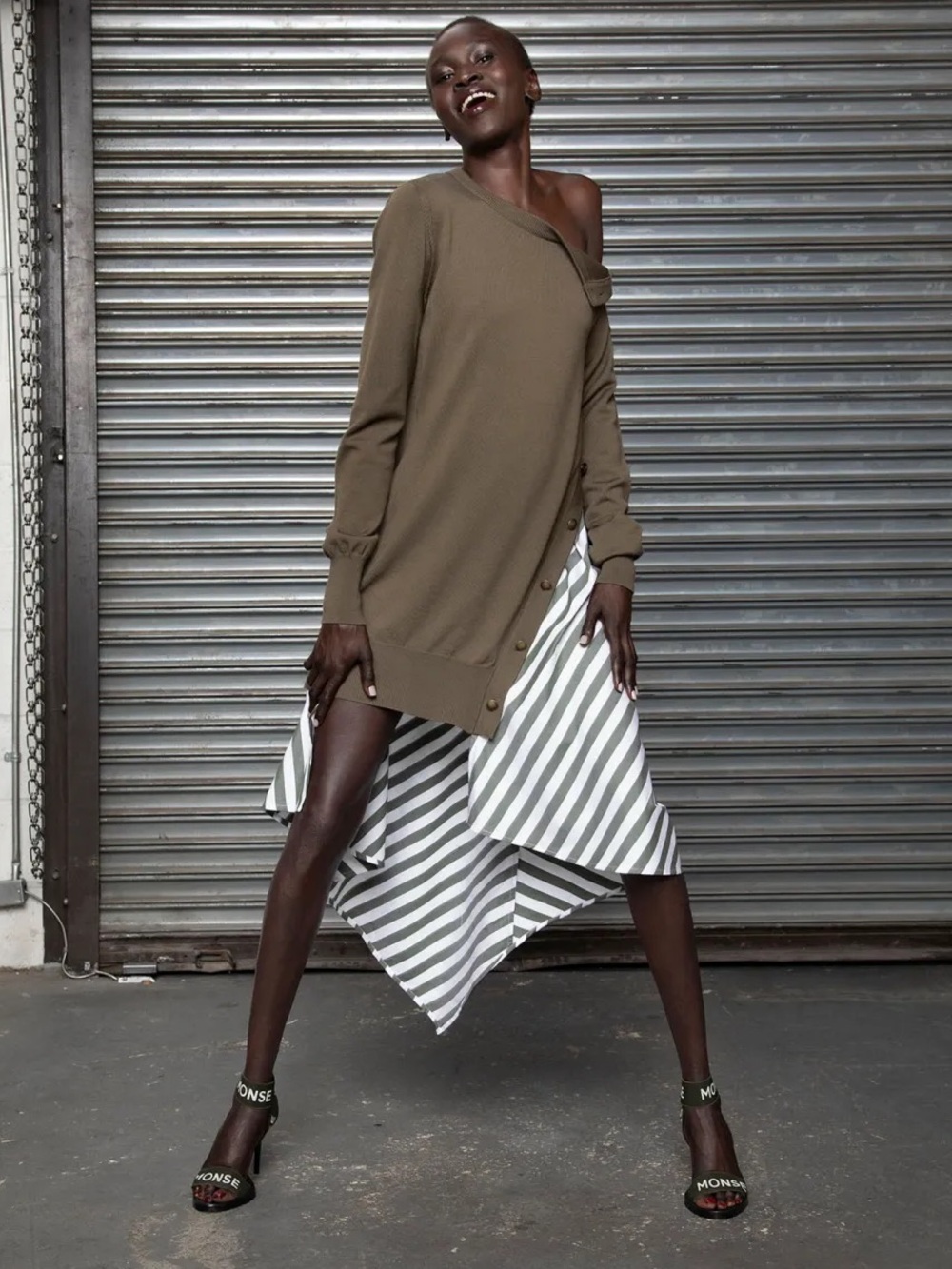 Monse mixed media dress